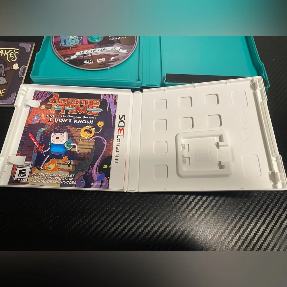 Teal Video Game Case with Adventure Time Inserts GAME NOT INCLUDED!